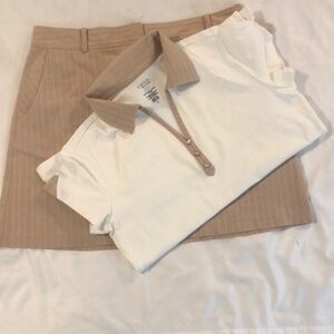 Tan Striped Skirt by Izod